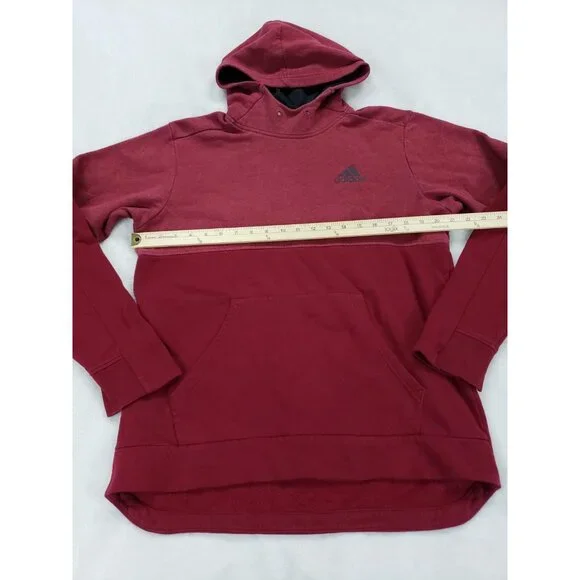Adidas Hoodie Red M/L Adult Activewear Gym Casual Hoodie Kangaroo Pocket Warm - Picture 3 of 10